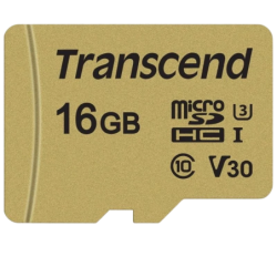 Transcend TS16GUSD500S 16GB Or 95MB/s U3 V30 Carte microSD