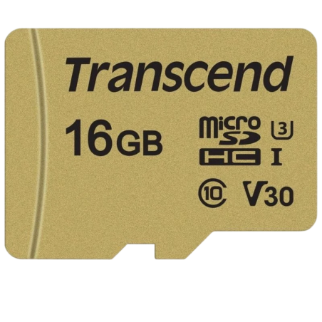 Transcend TS16GUSD500S 16GB Or 95MB/s U3 V30 Carte microSD