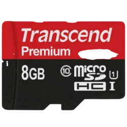 Transcend TS8GUSDU1 8GB Noir/Rouge 90MB/s U1 Carte microSD