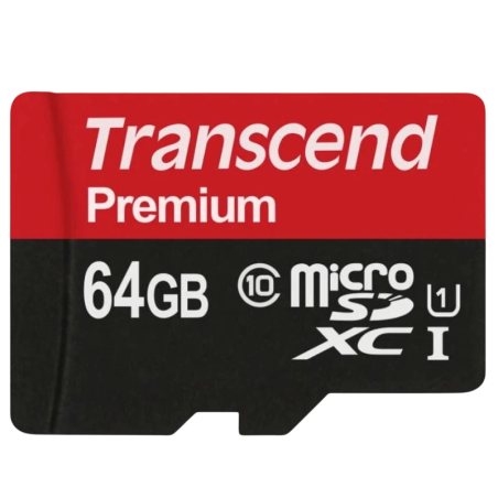Transcend TS64GUSDU1 64GB Noir/Rouge 90MB/s U1 Carte microSD