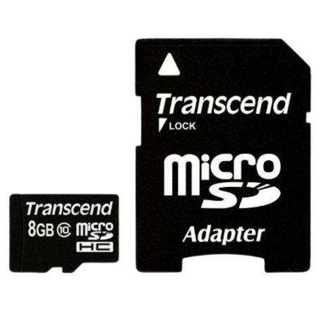 Transcend TS8GUSDHC10 8GB Noir 20MB/s Classe 10 Carte microSD