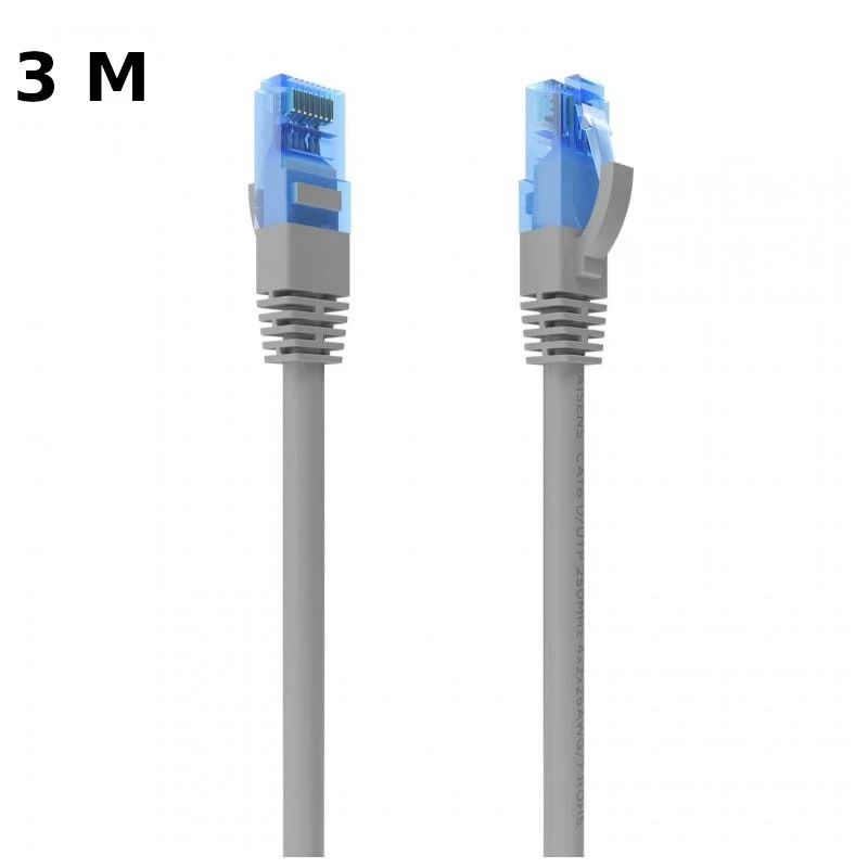 Câble réseau RJ45 Cat6 UTP CCA AWG26 jusqu'à 1000 Mbps 3 mts Aisens A135-0778 Gris