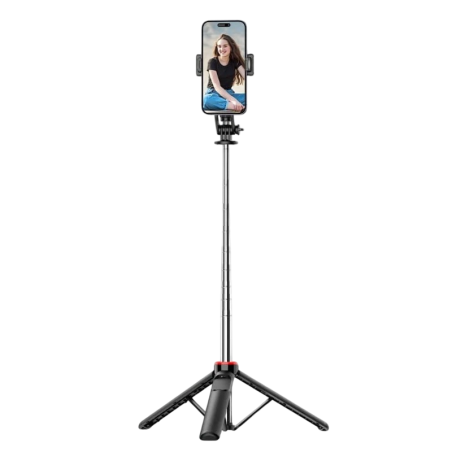 Bâton de selfie C13D avec Led, trépied extensible 1.35m pour téléphones portables et appareils photo - avec contrôle sans fil No