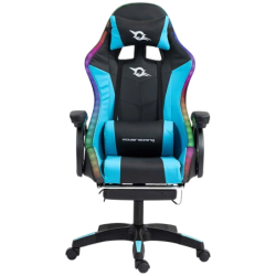 PowerGaming LED RGB Repose-pieds Noir+Bleu 120kg Chaise