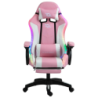 PowerGaming LED RGB Repose-pieds Blanc+Rose 120kg Chaise