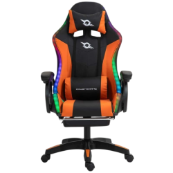 PowerGaming LED RGB Repose-pieds Noir+Orange 120kg Chaise