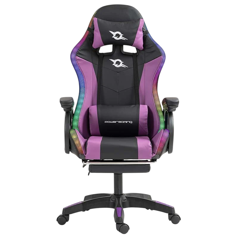 PowerGaming LED RGB Repose-pieds Noir+Lilas 120kg Chaise
