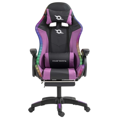 PowerGaming LED RGB Repose-pieds Noir+Lilas 120kg Chaise