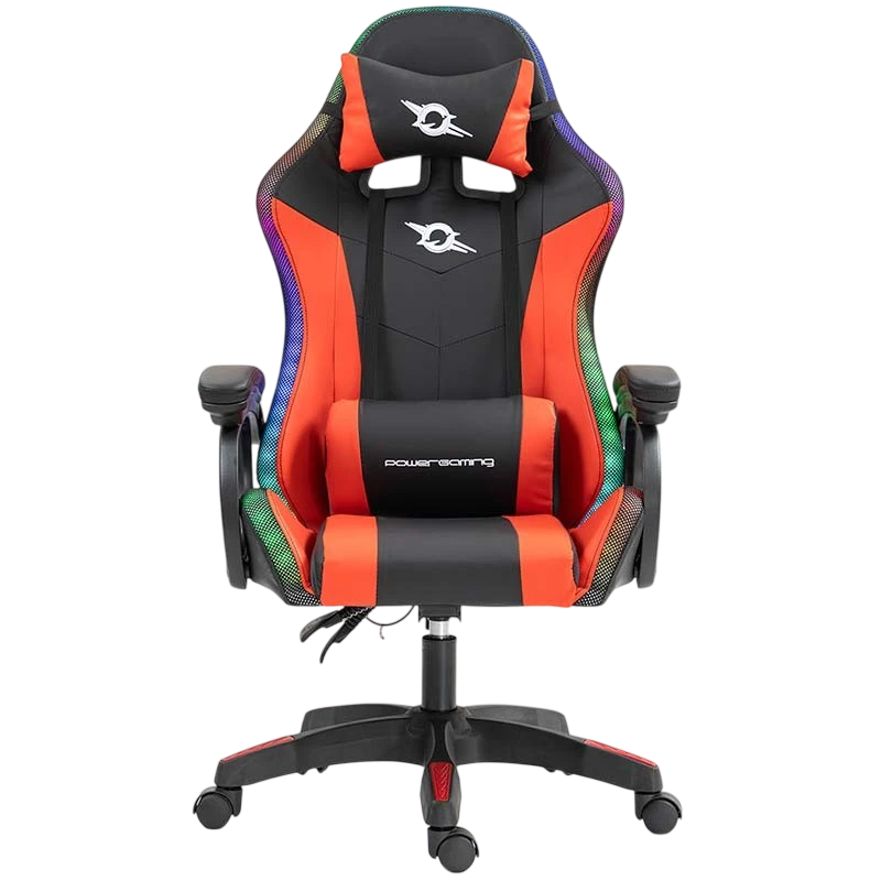PowerGaming LED RGB Noir+Rouge 120kg appuie-tête Chaise