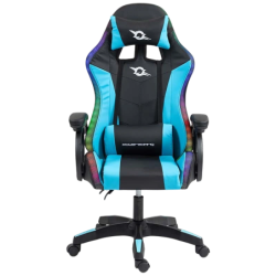 PowerGaming LED RGB Noir+Bleu 120kg appuie-tête Chaise