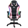 PowerGaming LED RGB Repose-pieds Noir+Rose 120kg Chaise