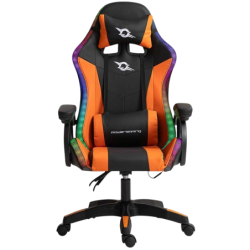 PowerGaming LED RGB Noir+Orange 120kg appuie-tête Chaise