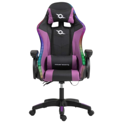 PowerGaming LED RGB Noir+Lilas 120kg appuie-tête Chaise