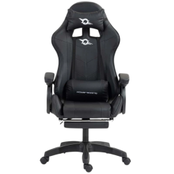PowerGaming Noir 120kg Chaise avec repose-pieds