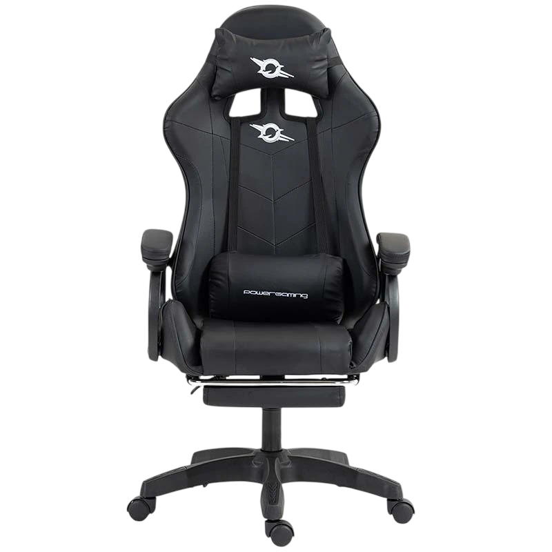 PowerGaming Noir 120kg Chaise avec repose-pieds