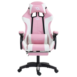 PowerGaming Repose-pieds Blanc+Rose 120kg Chaise