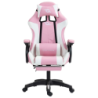 PowerGaming Repose-pieds Blanc+Rose 120kg Chaise