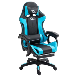 PowerGaming 7 points Massage Repose-pieds Noir+Bleu 120kg Chaise
