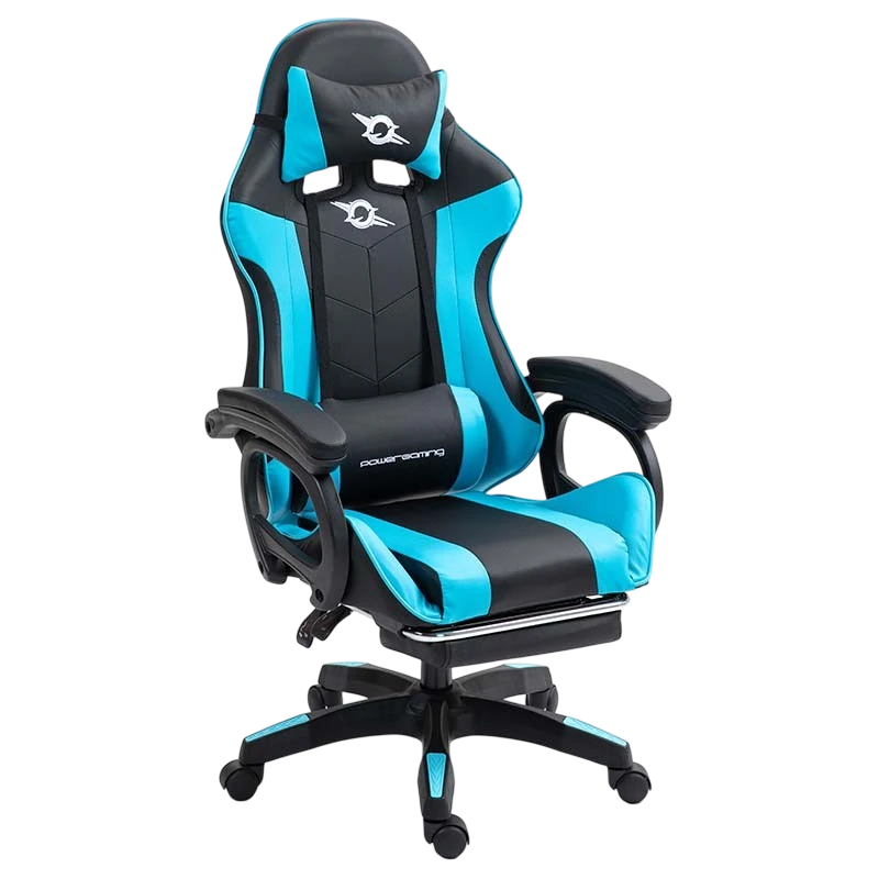 PowerGaming 7 points Massage Repose-pieds Noir+Bleu 120kg Chaise