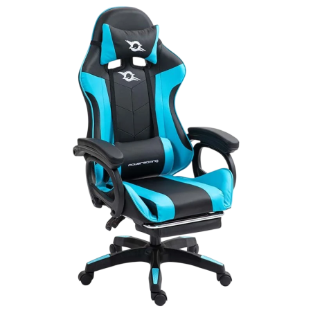 PowerGaming 7 points Massage Repose-pieds Noir+Bleu 120kg Chaise