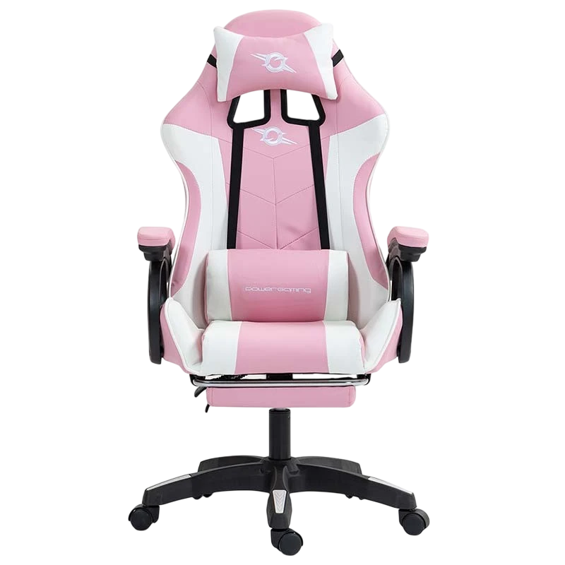 PowerGaming 7 points de Massage Repose-pieds Blanc+Rose 120kg Chaise
