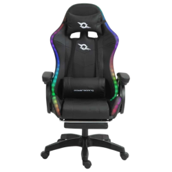 PowerGaming LED RGB Haut-parleur Massage Repose-pieds Noir 120kg Chaise