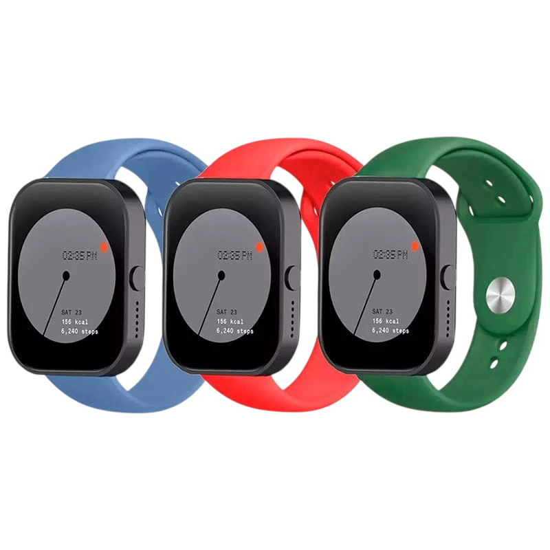 Pack x3 Bracelet en silicone Elgance pour CMF by Nothing Watch Pro 22mm Bleu foncé, rouge et vert