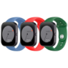 Pack x3 Bracelet en silicone Elgance pour CMF by Nothing Watch Pro 22mm Bleu foncé, rouge et vert