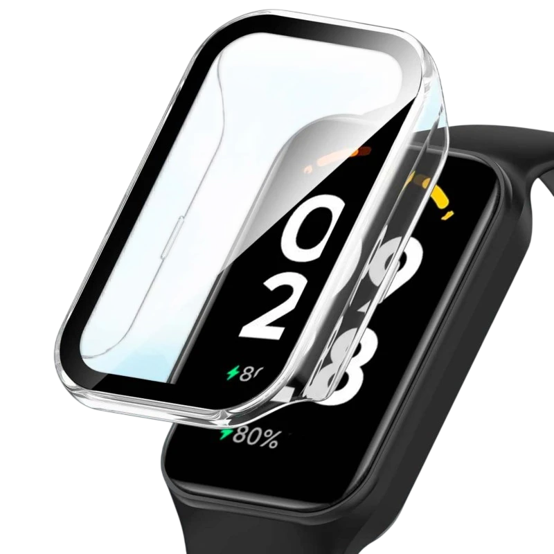 Coque PC + Verre Trempé Xiaomi Mi Smart Band 8 Active Transparent