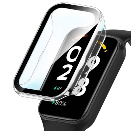 Coque PC + Verre Trempé Xiaomi Mi Smart Band 8 Active Transparent