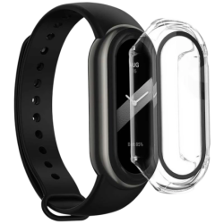 Coque PC + Verre Trempé Xiaomi Mi Smart Band 8 Transparent