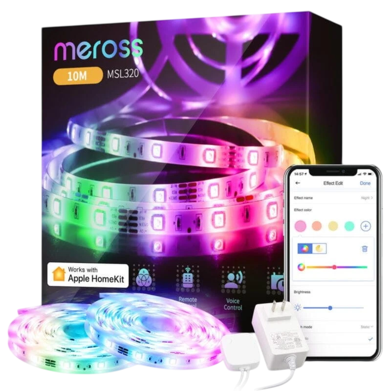 Meross MSL320 RGB 2x5 m WiFi compatible avec Alexa, Google et HomeKit Bandeau LED