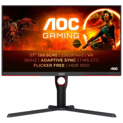AOC G3 Q27G3XMN/BK Noir 27 pouces 2K VA 180Hz 5ms Écran
