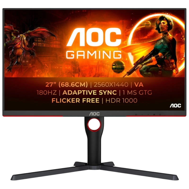 AOC G3 Q27G3XMN/BK Noir 27 pouces 2K VA 180Hz 5ms Écran