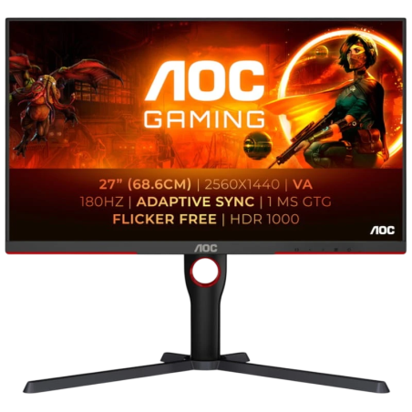 AOC G3 Q27G3XMN/BK Noir 27 pouces 2K VA 180Hz 5ms Écran