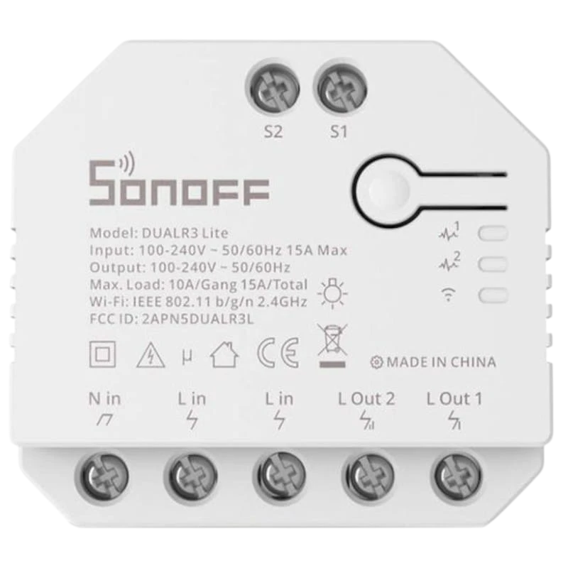 Sonoff Dual R3 Lite Blanc WiFi Interrupteur connecté