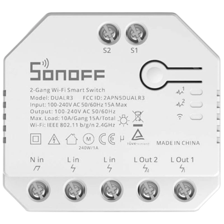 Sonoff Dual R3 Blanc WiFi Interrupteur connecté
