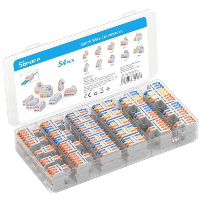 Sonoff D1-2 Gris Connecteur pour épissage de câbles 54 Pcs