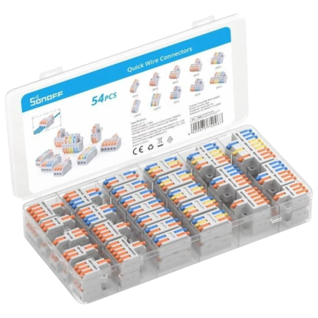 Sonoff D1-2 Gris Connecteur pour épissage de câbles 54 Pcs