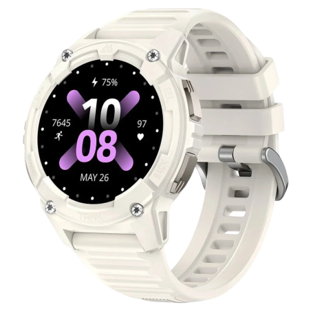 KOSPET Tank S2 Blanc 1,32 pouces AMOLED GPS 10 jours +170 sports 5ATM IP69K Smartwatch