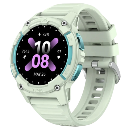 KOSPET Tank S2 Vert 1,32 pouces AMOLED GPS 10 jours +170 sports 5ATM IP69K Smartwatch