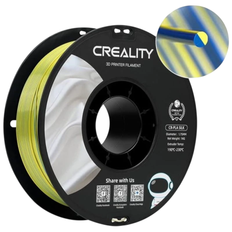 Filament Creality PLA CR-Silk Jaune et bleu - 1,75 mm - Bobine de 1 kg