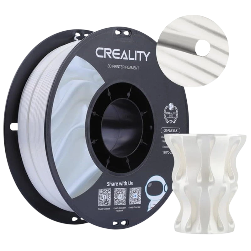 Filament Creality PLA CR-Silk Blanc  - 1,75 mm - Bobine de 1 kg
