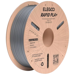 Filament ELEGOO Rapid PLA + (PLUS) Argent - 1,75 mm - Impression haute vitesse jusqu'à 600 mm/s - Bobine de 1 kg