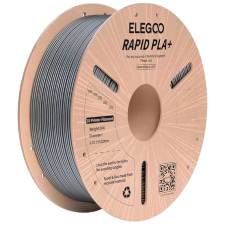 Filament ELEGOO Rapid PLA + (PLUS) Argent - 1,75 mm - Impression haute vitesse jusqu'à 600 mm/s - Bobine de 1 kg