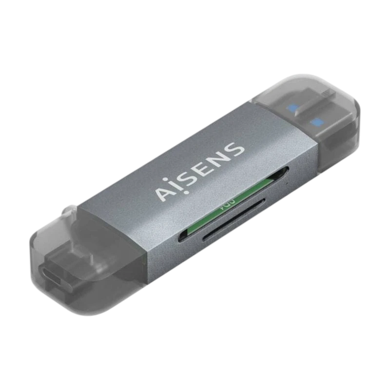 AISENS ASCR-2AC08-GR Gris Externe USB 3.0 SD/microSD Lecteur de cartes