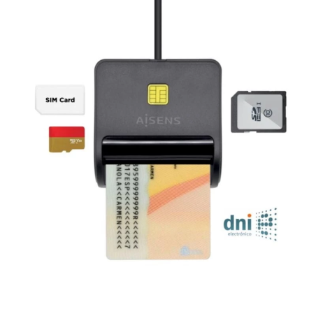 AISENS ASCR-SN02SD-BK Lecteur de cartes intelligent