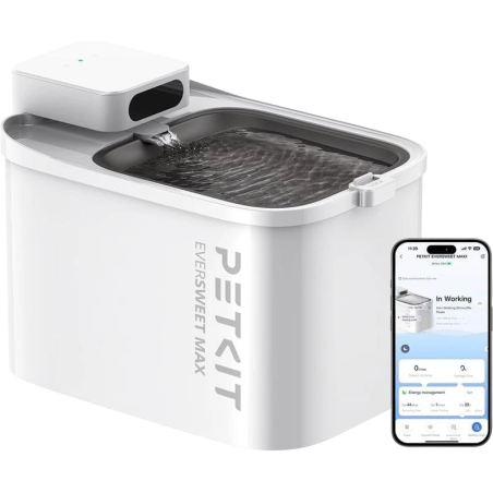 PETKIT Eversweet MAX (UVC）3L Fontaine pour Chats Sans Câble acier inoxydable sans fil