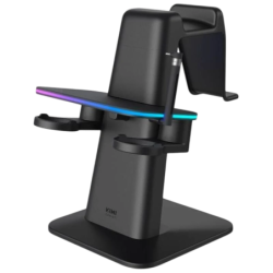 Support vertical Kiwi Design QC03 RGB Charge magnétique pour Meta Quest 3/Quest 2/Quest PRO Noir