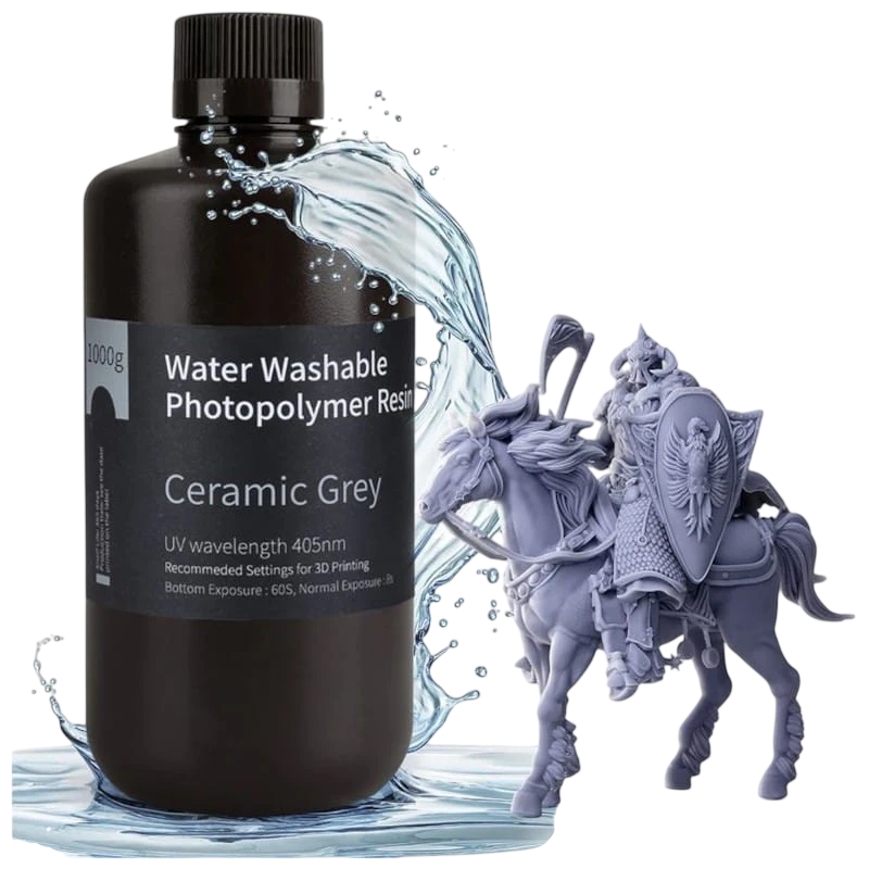 ELEGOO Résine Lavable Grise à l'Eau pour Imprimantes 3D à Résine LCD - 1KG